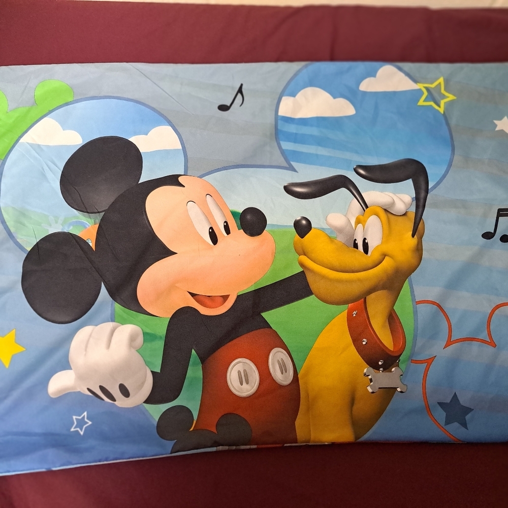 Mickey Mouse with Pluto and Donald Duck Standard Size Pillowcase.